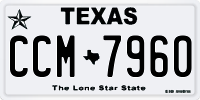 TX license plate CCM7960