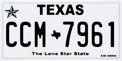 TX license plate CCM7961