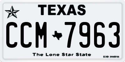 TX license plate CCM7963