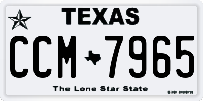 TX license plate CCM7965