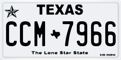 TX license plate CCM7966