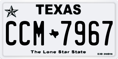 TX license plate CCM7967