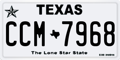 TX license plate CCM7968