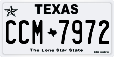 TX license plate CCM7972
