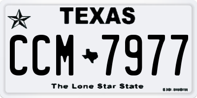 TX license plate CCM7977
