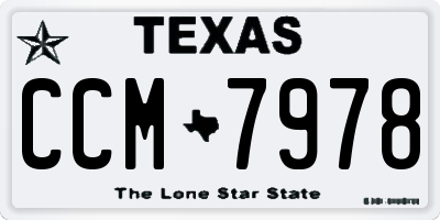 TX license plate CCM7978