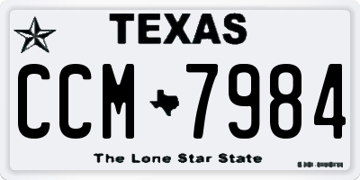TX license plate CCM7984