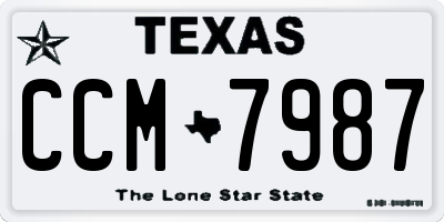 TX license plate CCM7987