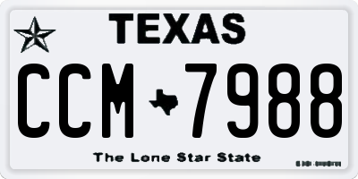 TX license plate CCM7988