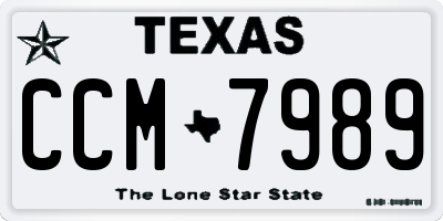 TX license plate CCM7989