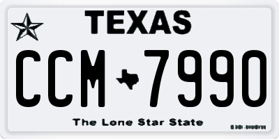 TX license plate CCM7990