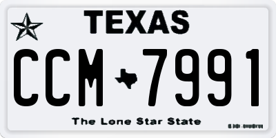 TX license plate CCM7991