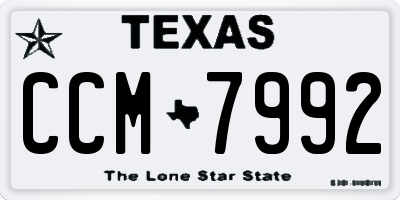 TX license plate CCM7992