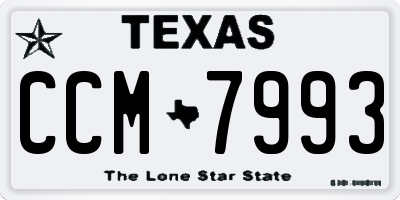 TX license plate CCM7993