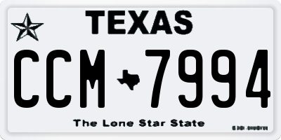 TX license plate CCM7994