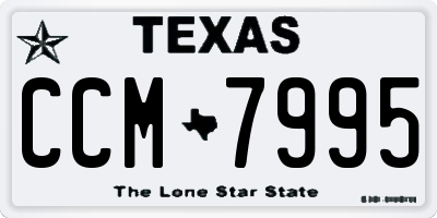 TX license plate CCM7995