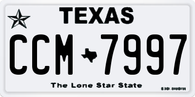 TX license plate CCM7997