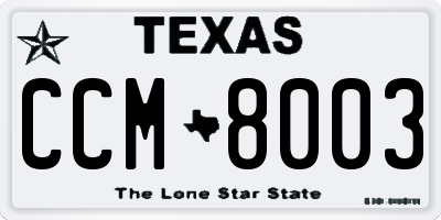 TX license plate CCM8003