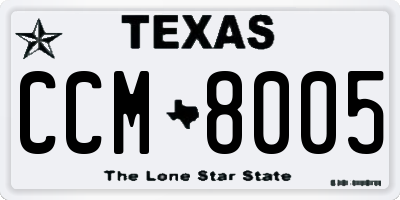 TX license plate CCM8005