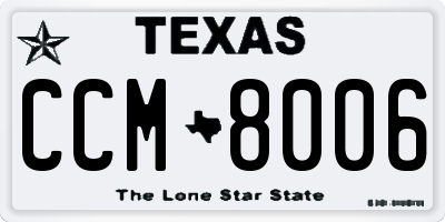TX license plate CCM8006