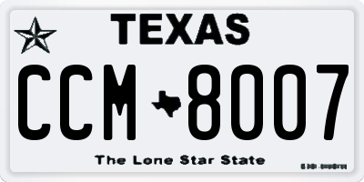 TX license plate CCM8007