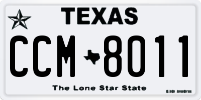 TX license plate CCM8011