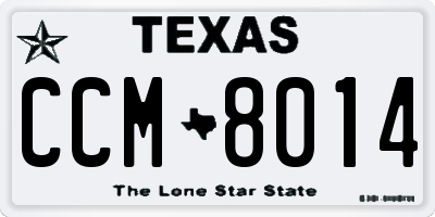 TX license plate CCM8014
