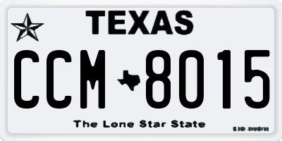 TX license plate CCM8015