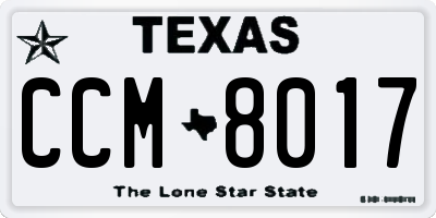 TX license plate CCM8017