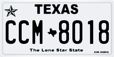 TX license plate CCM8018