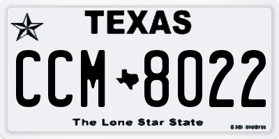 TX license plate CCM8022