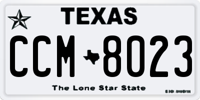 TX license plate CCM8023