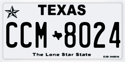 TX license plate CCM8024