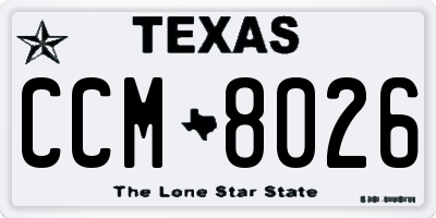 TX license plate CCM8026