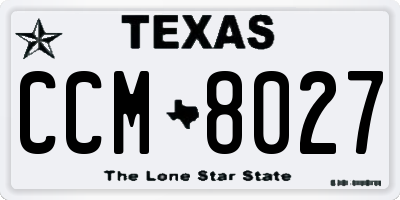 TX license plate CCM8027