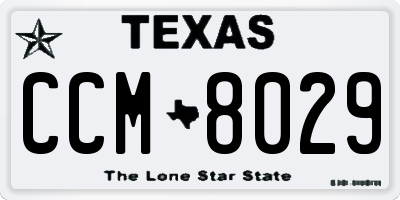 TX license plate CCM8029