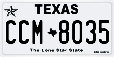 TX license plate CCM8035