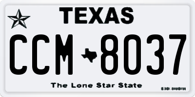TX license plate CCM8037