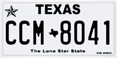 TX license plate CCM8041