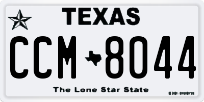 TX license plate CCM8044