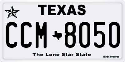 TX license plate CCM8050