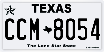 TX license plate CCM8054