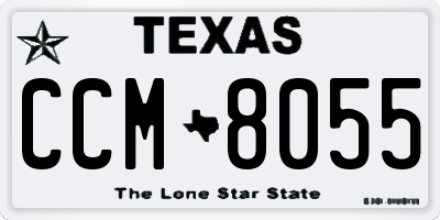TX license plate CCM8055