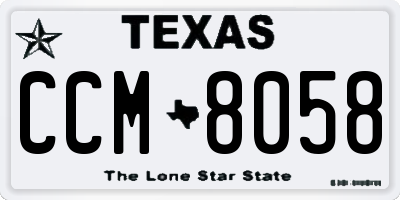 TX license plate CCM8058
