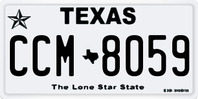 TX license plate CCM8059