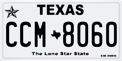 TX license plate CCM8060