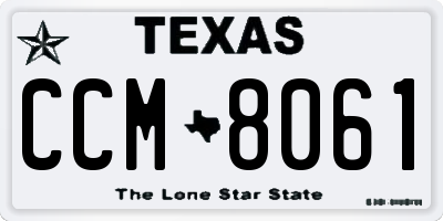 TX license plate CCM8061