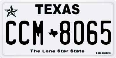TX license plate CCM8065