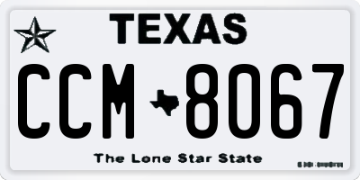 TX license plate CCM8067