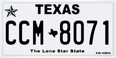 TX license plate CCM8071